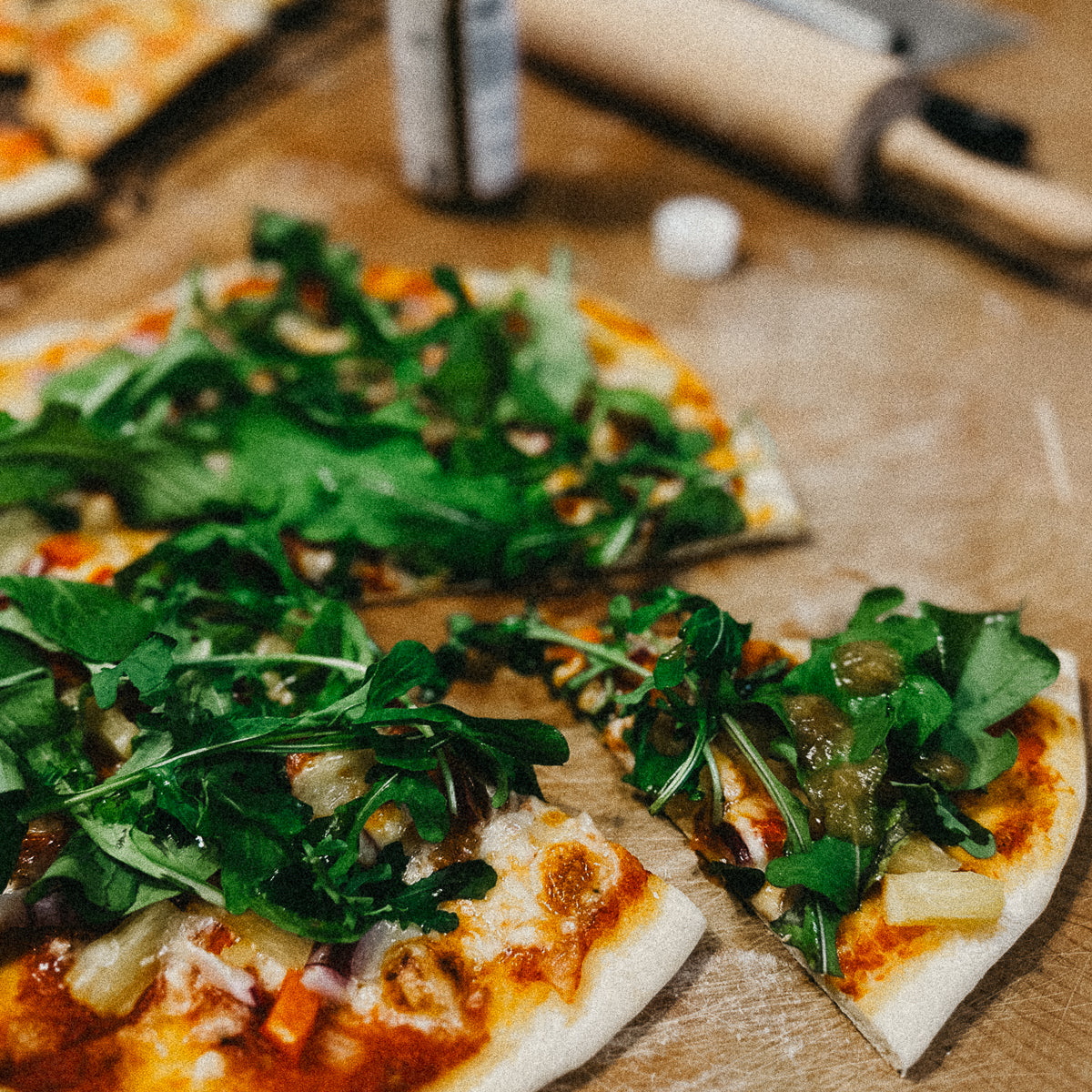 Homemade Pizza With Pineapple Hot Sauce