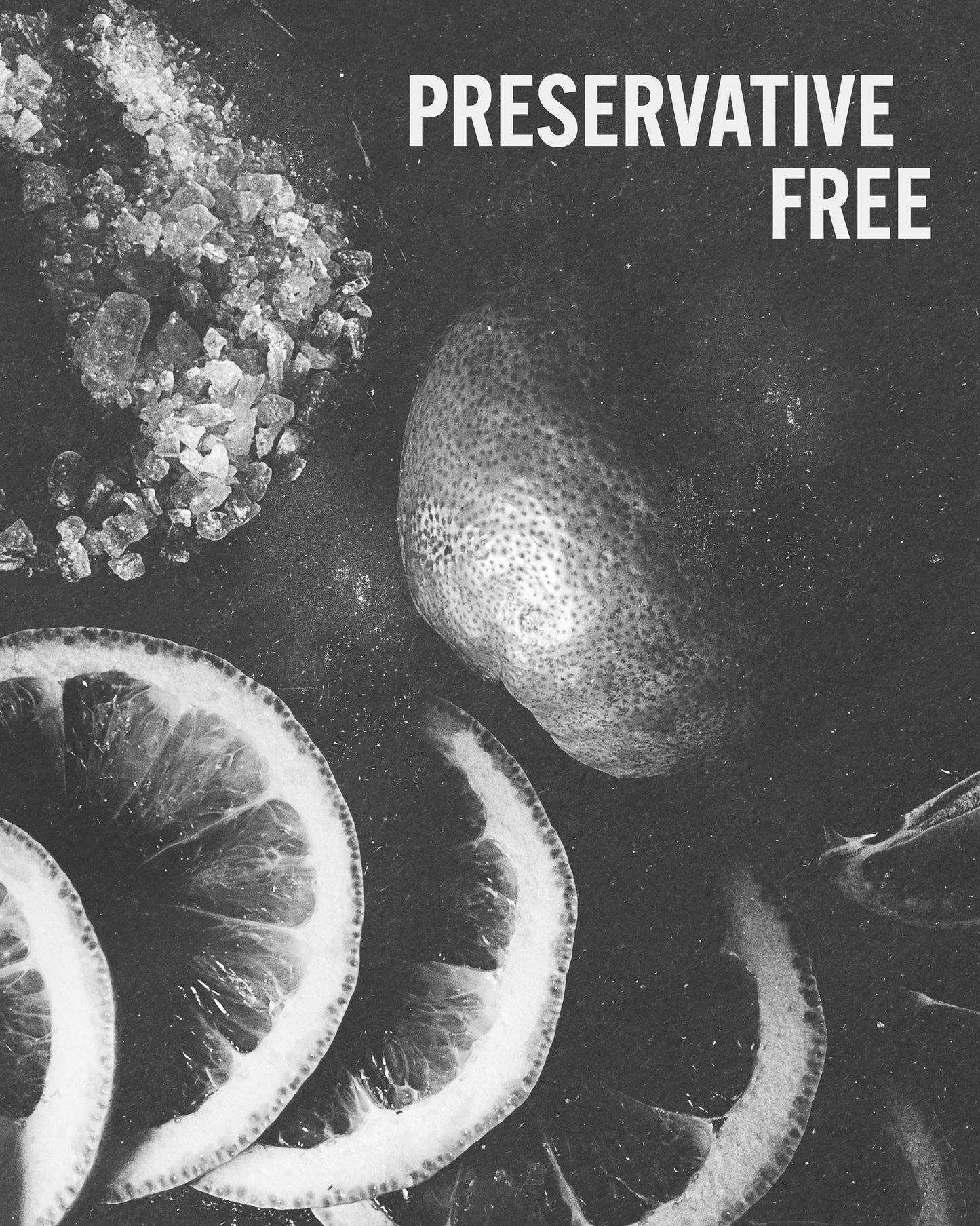 Image of natural foods with text that says Preservative Free | To The Next Journey